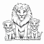 Pictorial Lion Family Coloring Pages 1