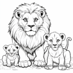 Pictorial Lion Family Coloring Pages 2