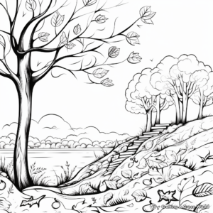 Picturesque Fall Leaves Coloring Pages 2