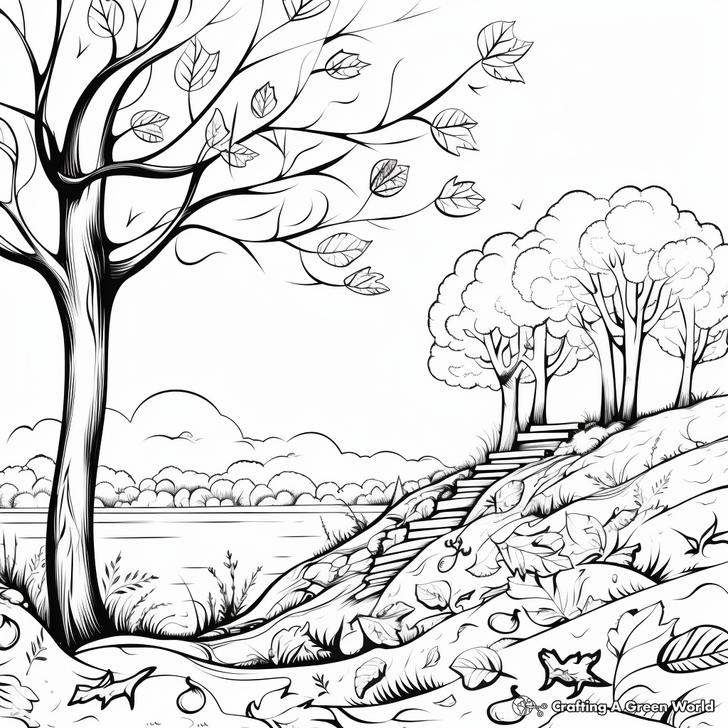 Picturesque Fall Leaves Coloring Pages 2
