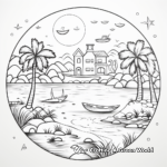 Picturesque Tropical Island Coloring Pages 1