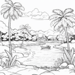 Picturesque Tropical Island Coloring Pages 3