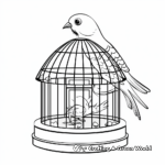 Pigeon in Traditional Bird Cage Coloring Sheets 1