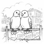 Pigeons in Love: Sweet Scene Coloring Pages 3