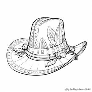 Pilgrim Hat Coloring Pages for Adults 2