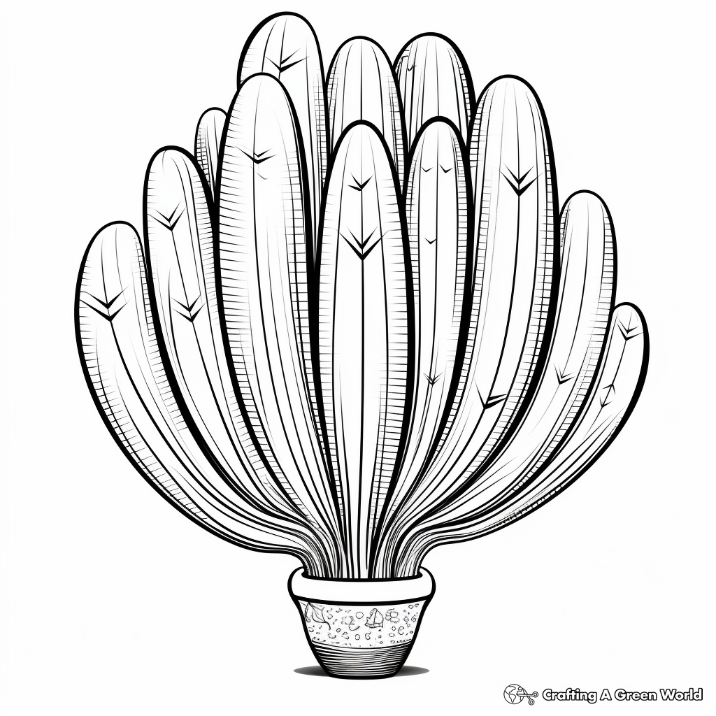 Pilosocereus Blue Cactus Drawing Pages for Coloring 1