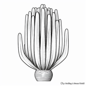 Pilosocereus Blue Cactus Drawing Pages for Coloring 2