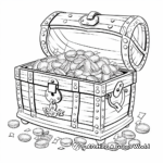 Pirate And Treasure Chest Under Sea Coloring Pages 1