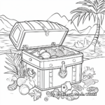 Pirate And Treasure Chest Under Sea Coloring Pages 4