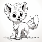Playful Anime Wolf Pup Coloring Pages 1