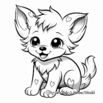 Playful Anime Wolf Pup Coloring Pages 3
