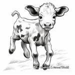 Playful Baby Cow Jumping Coloring Pages 2