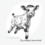 Playful Baby Cow Jumping Coloring Pages 3