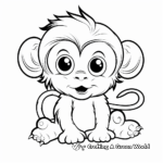 Playful Baby Monkey Coloring Pages 1