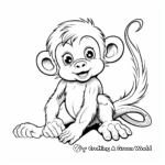 Playful Baby Monkey Coloring Pages 2