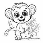 Playful Baby Monkey Coloring Pages 3
