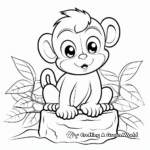 Playful Baby Monkey Coloring Pages 4