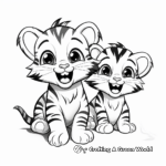 Playful Baby Tiger Cubs Coloring Pages 2