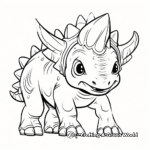 Playful Baby Triceratops: A Fun Coloring Page 3