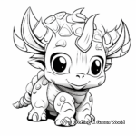 Playful Baby Triceratops: A Fun Coloring Page 4