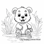 Playful Beaver Coloring Pages for Children 4