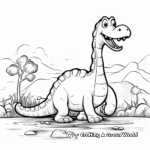 Playful Brontosaurus Coloring Pages for Kids 2