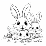 Playful Bunny Siblings Coloring Pages 4
