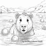 Playful Capybara in Water Coloring Pages 3
