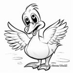 Playful Cartoon Pelican Coloring Pages for Kids 1