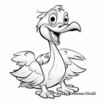 Playful Cartoon Pelican Coloring Pages for Kids 4