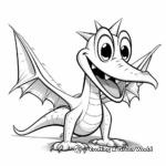 Playful Cartoon Pterodactyl Coloring Pages 3