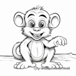 Playful Chimpanzee Coloring Pages for Kids 1