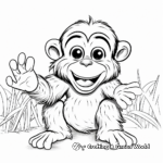 Playful Chimpanzee Coloring Pages for Kids 2