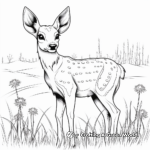 Playful Deer in the Meadow Coloring Pages 1