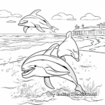 Playful Dolphins Beach Coloring Pages 1