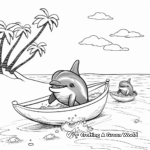 Playful Dolphins Beach Coloring Pages 2