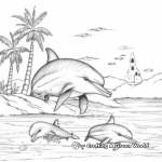 Playful Dolphins Beach Coloring Pages 3