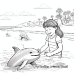 Playful Dolphins Beach Coloring Pages 4
