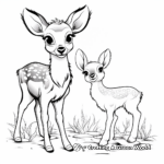 Playful Fawn and Bunny Coloring Sheets 3
