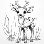 Playful Fawn Antler Coloring Pages 2