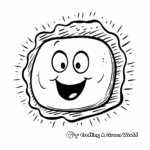 Playful Fried Egg and Toast Coloring Pages 3