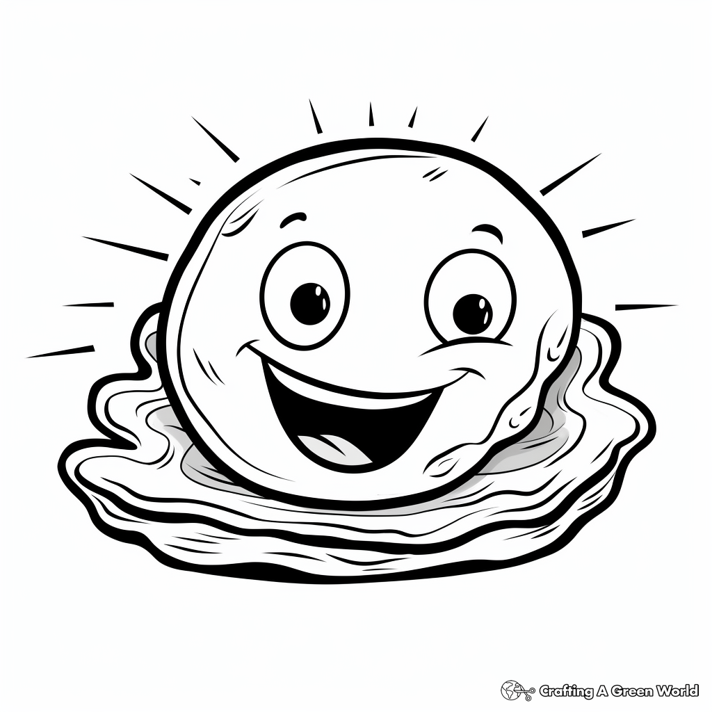 Playful Fried Egg and Toast Coloring Pages 4