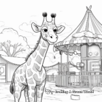 Playful Giraffe Coloring Pages: Giraffe in a Playground 1