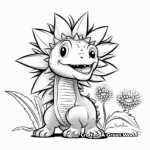 Playful Kentrosaurus Among Flowers Coloring Pages 2
