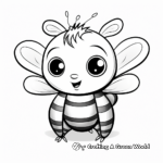Playful Kitten Bee Coloring Pages 1