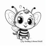 Playful Kitten Bee Coloring Pages 4