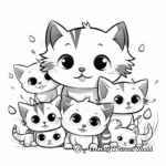 Playful Kitten Pack Coloring Pages for Children 3