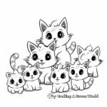 Playful Kitten Pack Coloring Pages for Children 4