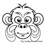 Playful Monkey Face Coloring Pages For Fun 2
