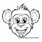 Playful Monkey Face Coloring Pages For Fun 3